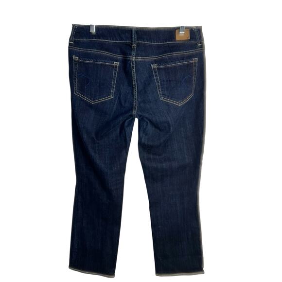 American Eagle Artist Crop Jeans Dark Wash Size 12 Professionally Hemmed - Picture 3 of 7